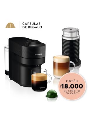 Cafetera Vertuo Pop Negra con Espumador